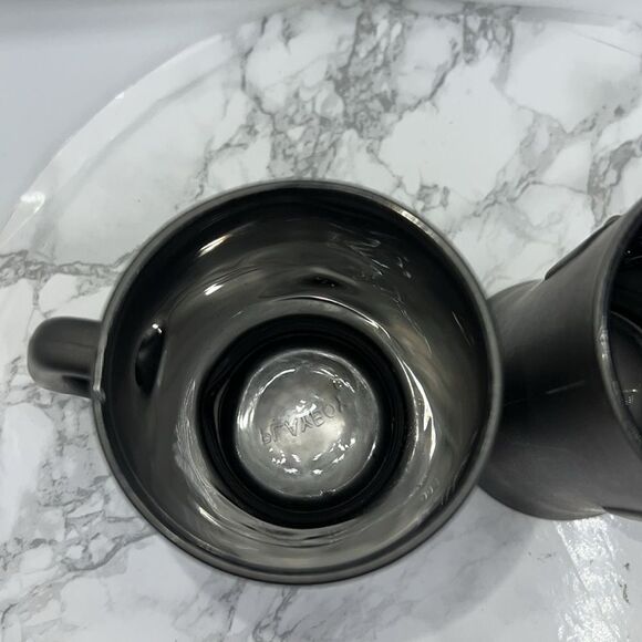 PLAYBOY Vintage Black Matte Glass Beer Mug-Set of 2 - Picture 3 of 8